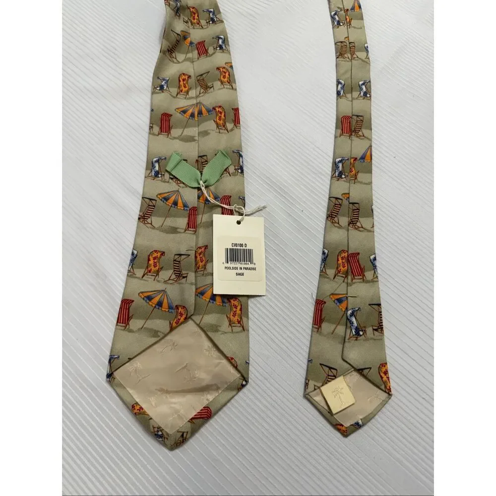 NWT Tommy Bahama Silk Poolside In Paradise Necktie Tie New